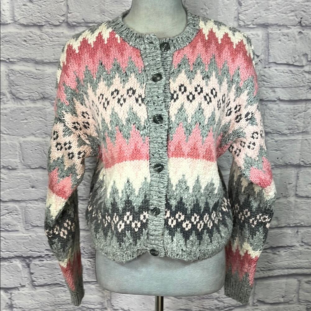 Vintage 80’s Hand Knitted Liz Claiborne Nordic Sweater